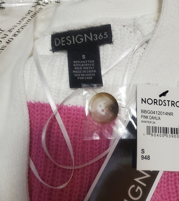 *NWT* Design History Varsity Cardigan PINK DAHLIA, Size Small - Picture 5 of 5